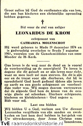 Leonardus de Krom- Catharina Molenschot